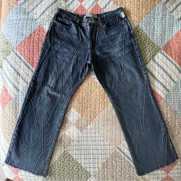 Versace Jeans Couture DARK INDIGO Men’s 32x28 Straight Leg Vintage fray Y2K VG+
